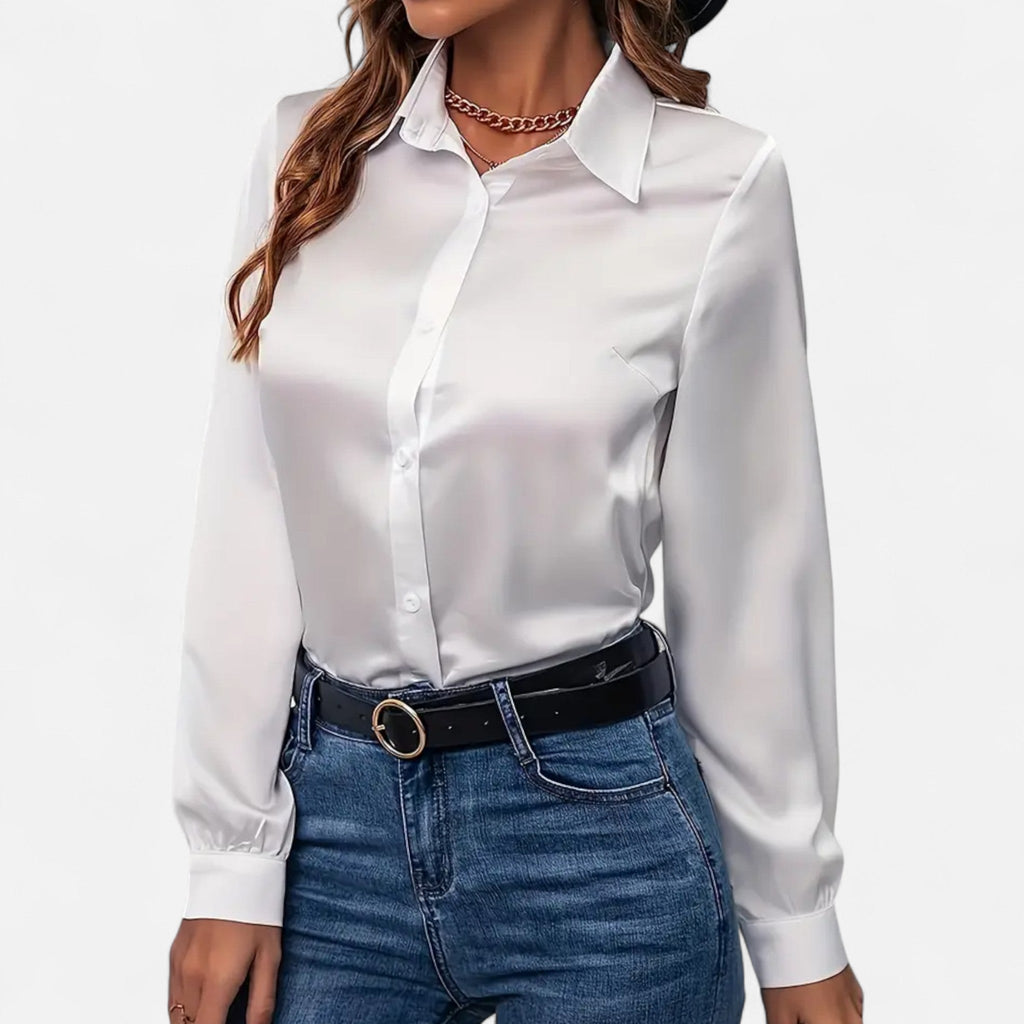 Lia | Women’s Silky Satin Shirt – Chic Everyday Luxury