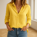 Lia | Timeless Long Sleeve White Linen Shirt