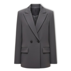 Lia | Women's Double Breasted Blazer Notched Lapel Long Sleeve Loose Fit Office Jacket
