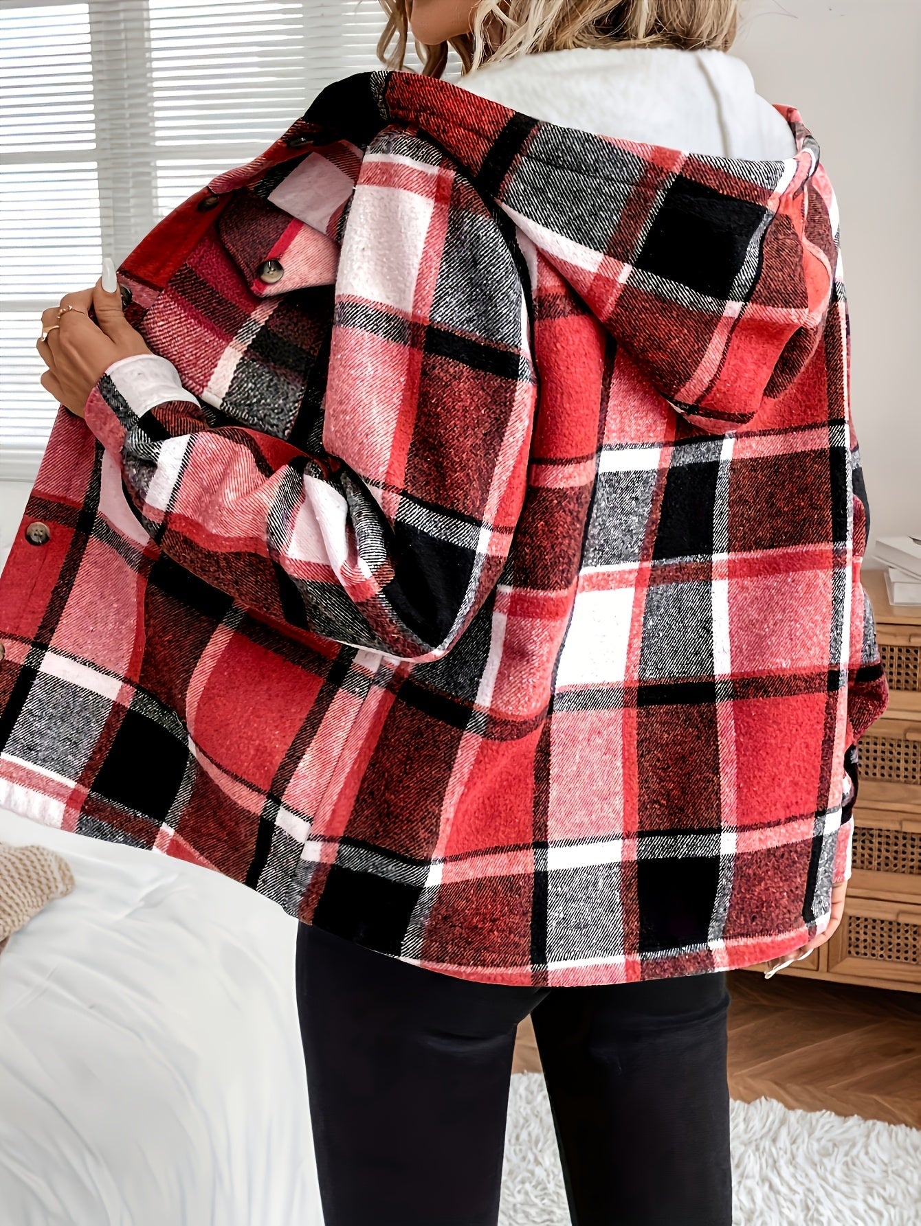 Lucy | Women’s Plaid Hooded Fleece Jacket
