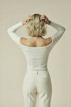 Noa | All-Season Draped Knit Off-Shoulder Top