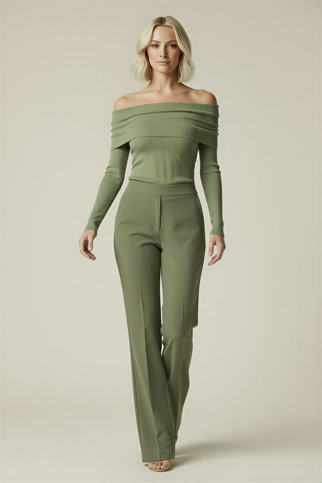 Noa | All-Season Draped Knit Off-Shoulder Top