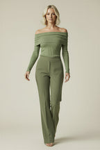 Noa | All-Season Draped Knit Off-Shoulder Top