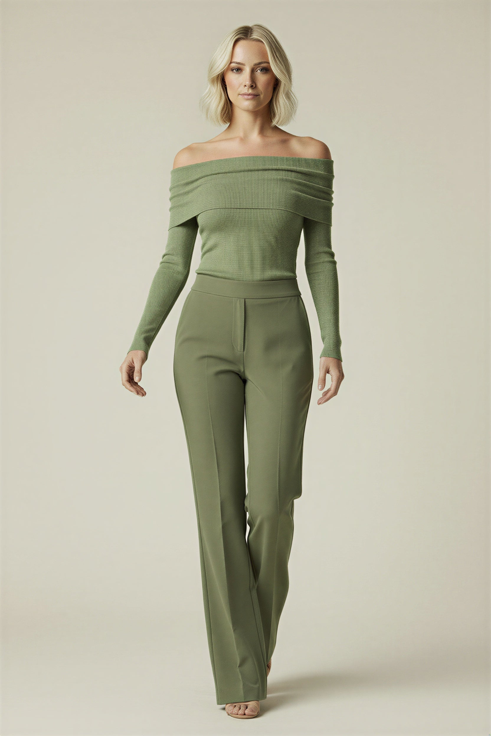 Noa | All-Season Draped Knit Off-Shoulder Top