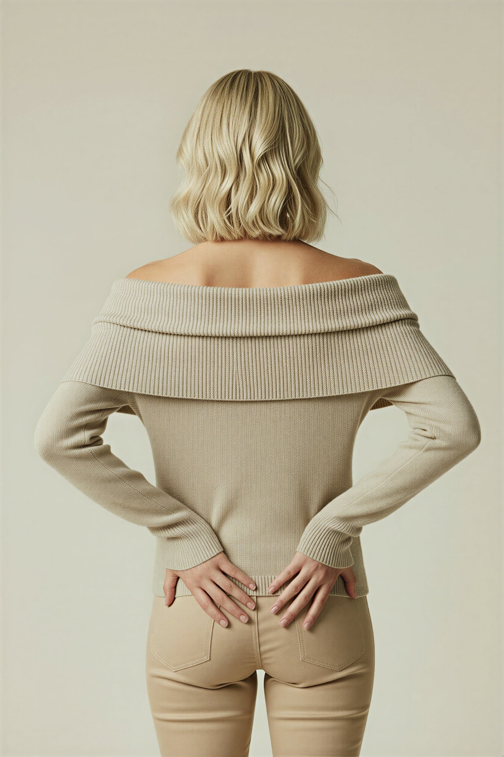Noa | All-Season Draped Knit Off-Shoulder Top