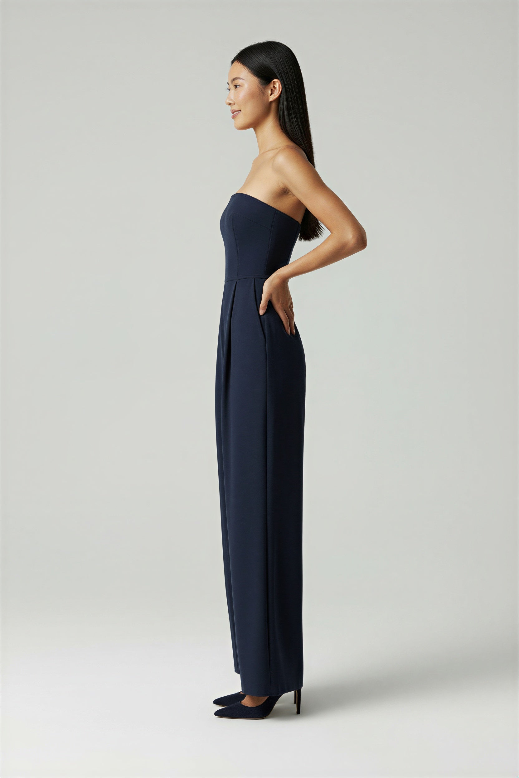Jenny -  Evening Satin Look Jumpsuit