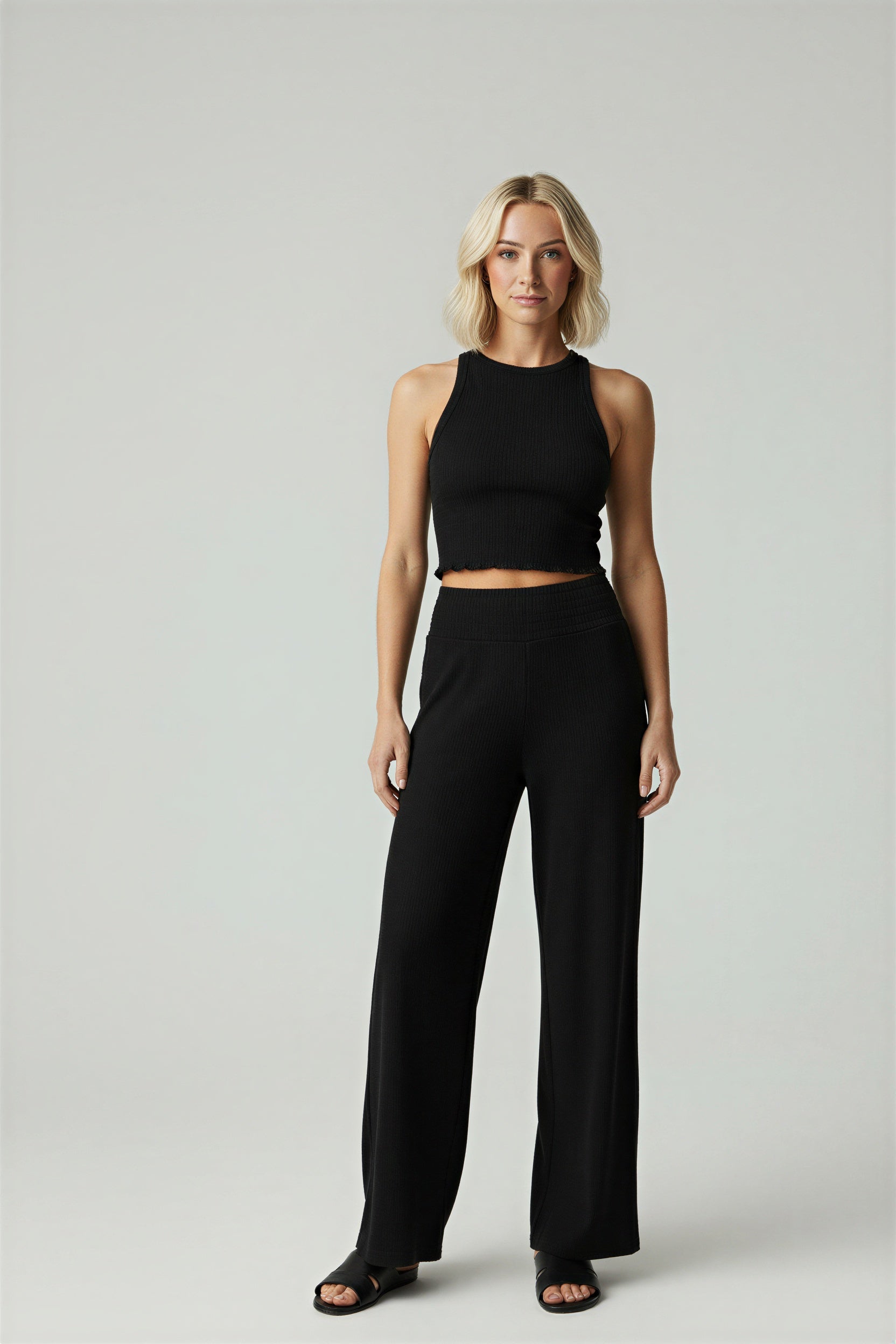 Anni -  Summer Linen Blend Wide Leg Pants