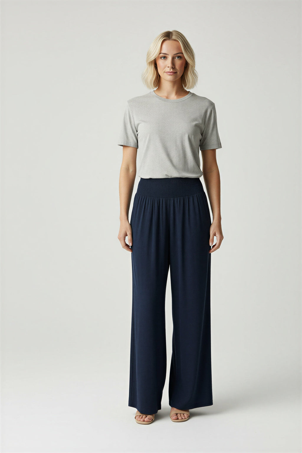 Anni -  Summer Linen Blend Wide Leg Pants