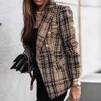 Lia | Women’s Plaid Blazer Long Sleeve Checkered Look Formal Stylish