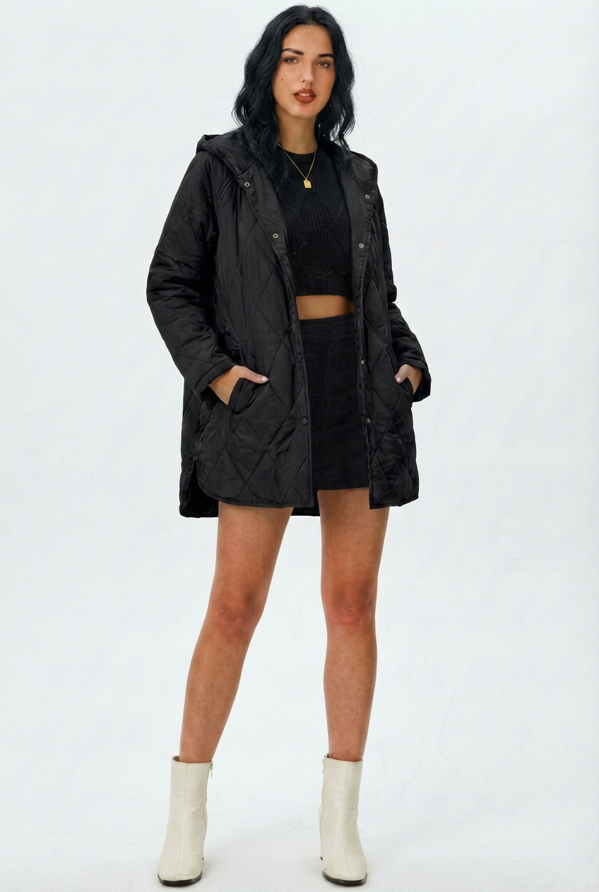 Lina | Quilted Hooded Jacket
