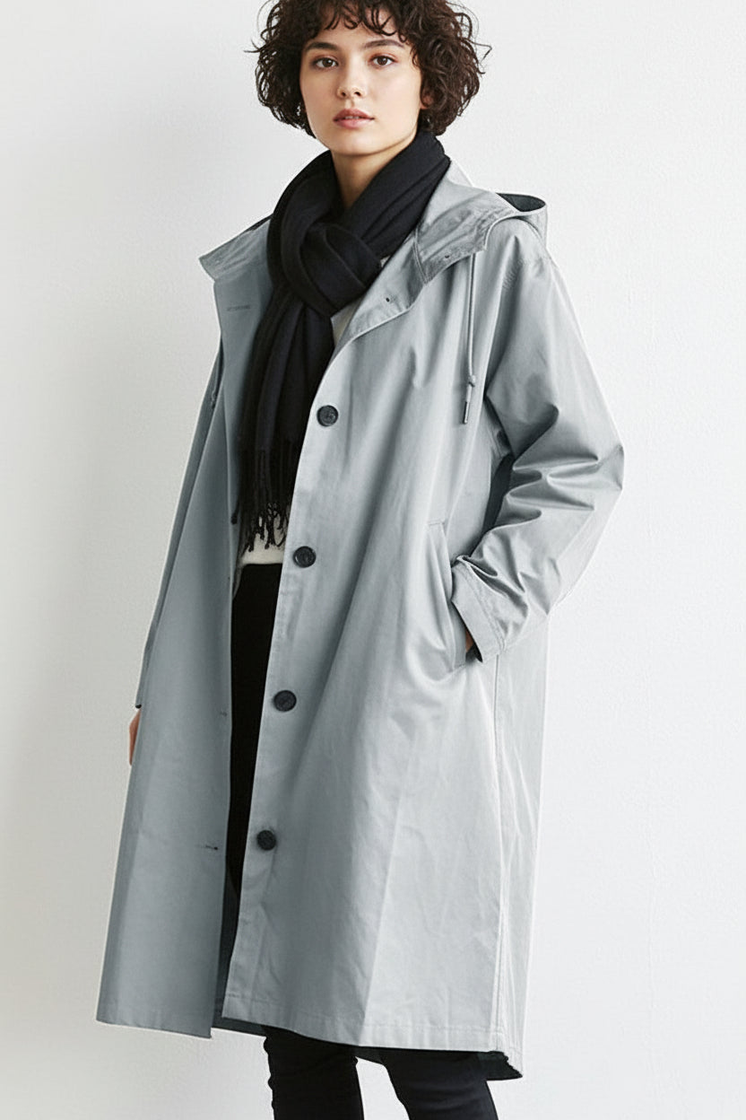 Lia - Women's Waterproof Rain Trench Coat with Hood