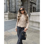 Lia | Women’s Button Down Long Sleeve Down Jacket Short Soft Filling