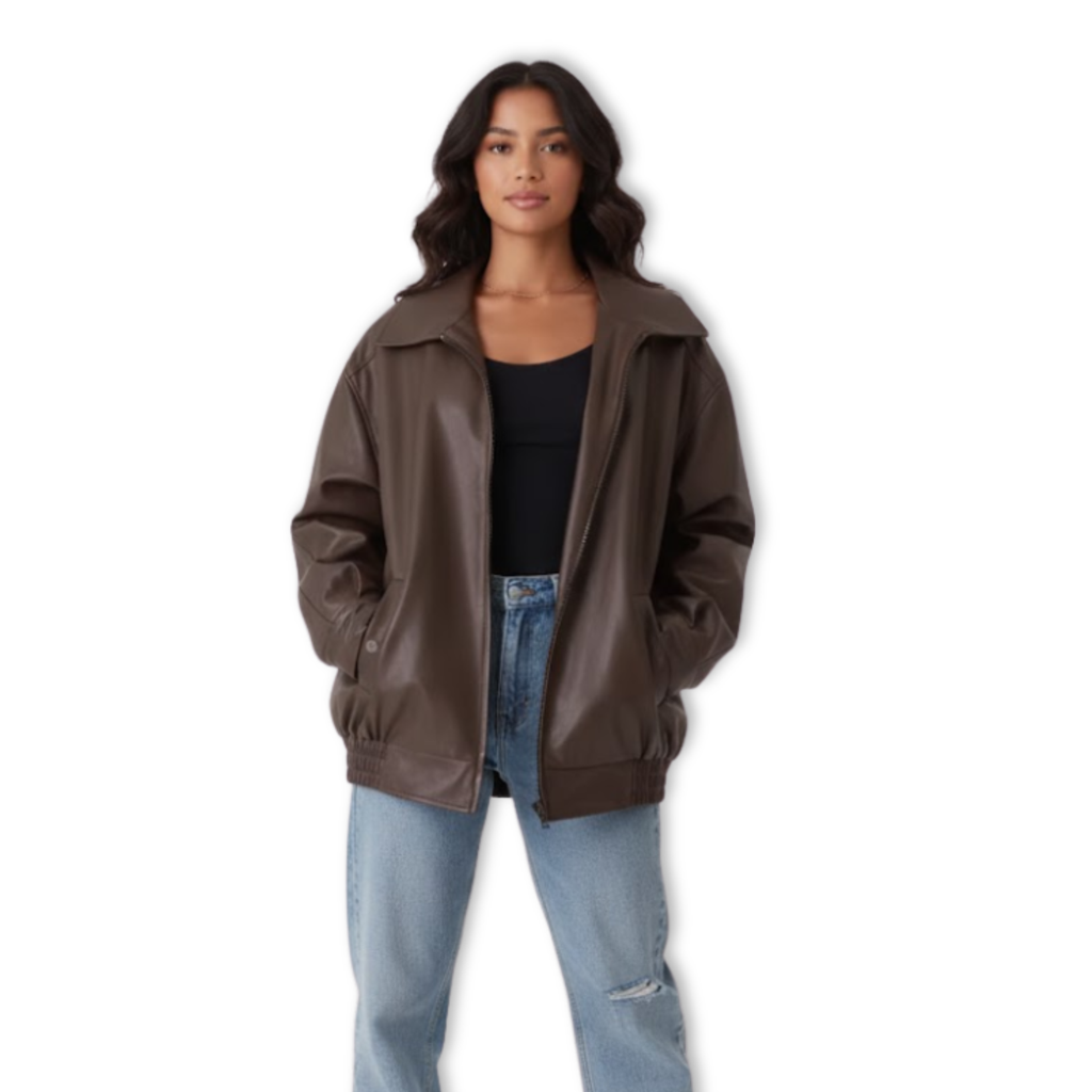 Lia | Women Punk Pu Faux Leather Zipper Jacket Lapel Moto Crop