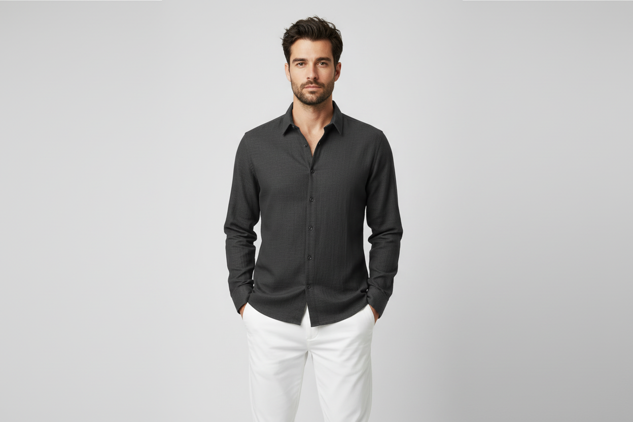 Jake Men's Long Sleeve Button Down Comfortable Shirt