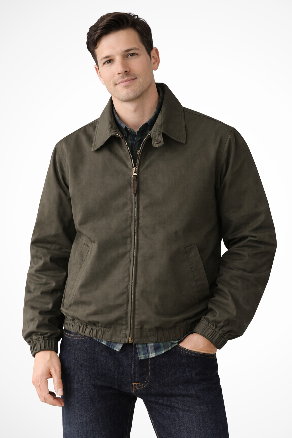 Liam | Men Zip Up Harrington Jacket with Elasticated Cuffs
