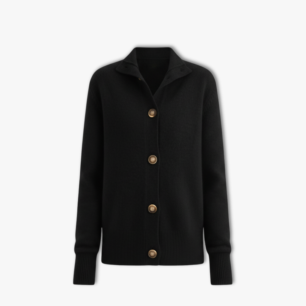Lia | Stand Collar Knitted Cardigan Women Loose Short Jacket
