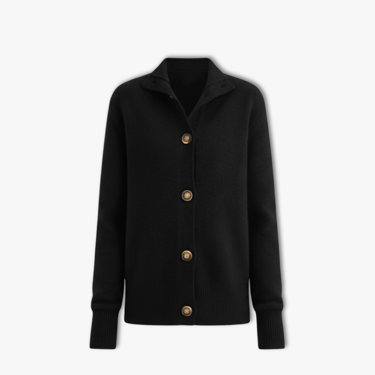 Lia | Stand Collar Knitted Cardigan Women Loose Short Jacket