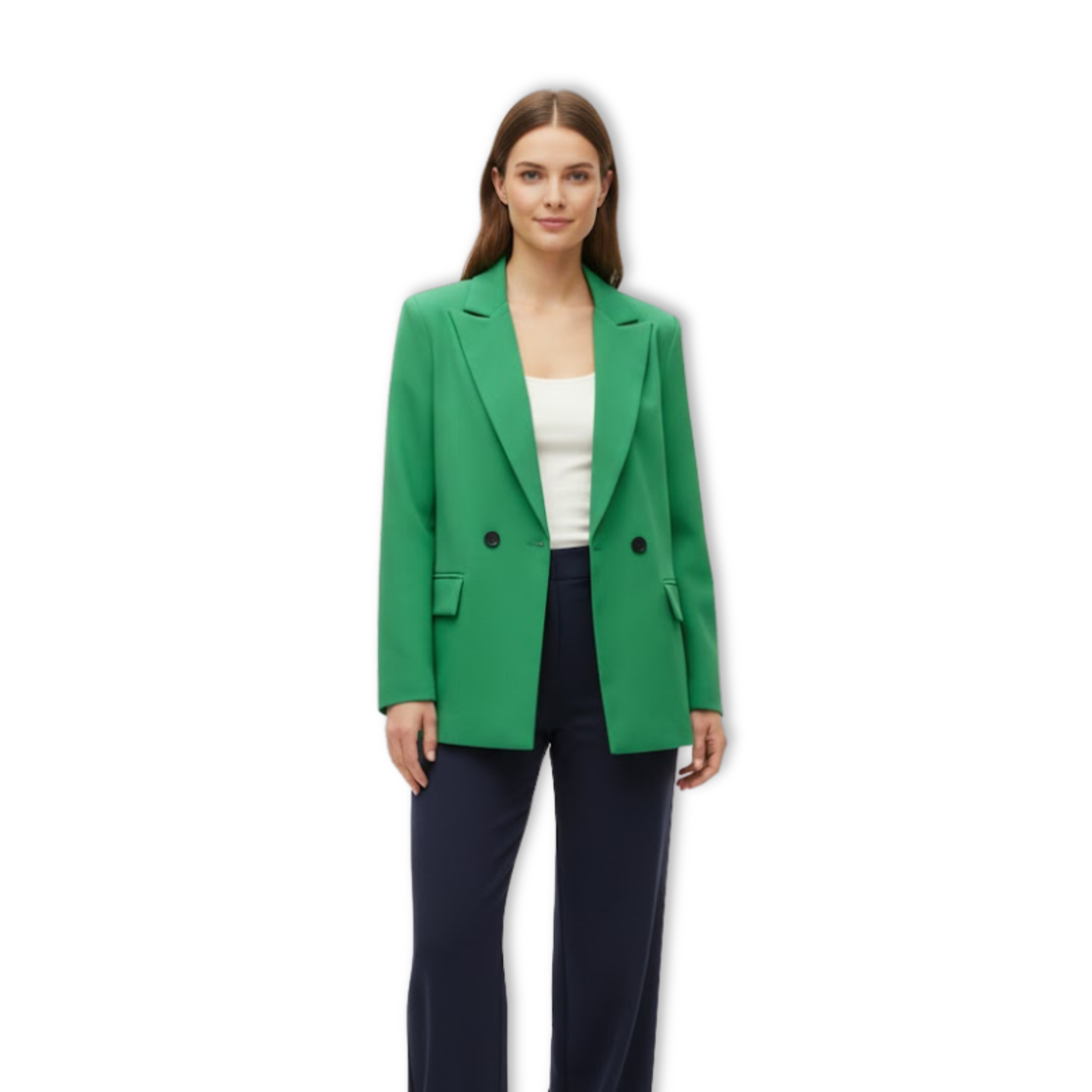Lia | Women's Double Breasted Blazer Notched Lapel Long Sleeve Loose Fit Office Jacket