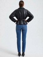 Lia | Belted Faux Leather Jacket