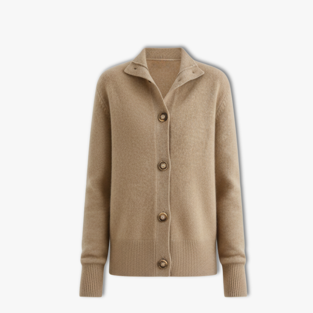 Lia | Stand Collar Knitted Cardigan Women Loose Short Jacket