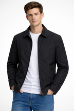 Liam | Men Collared Harrington Jacket with Check Lining