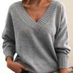 Elira - Soft Knit Feel V-Neck Pullover