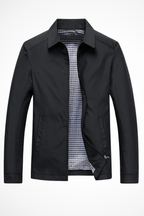 Liam | Men Collared Harrington Jacket with Check Lining