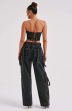 Lisa Maria - Spring/Summer Denim-Feel Strapless Corset Top