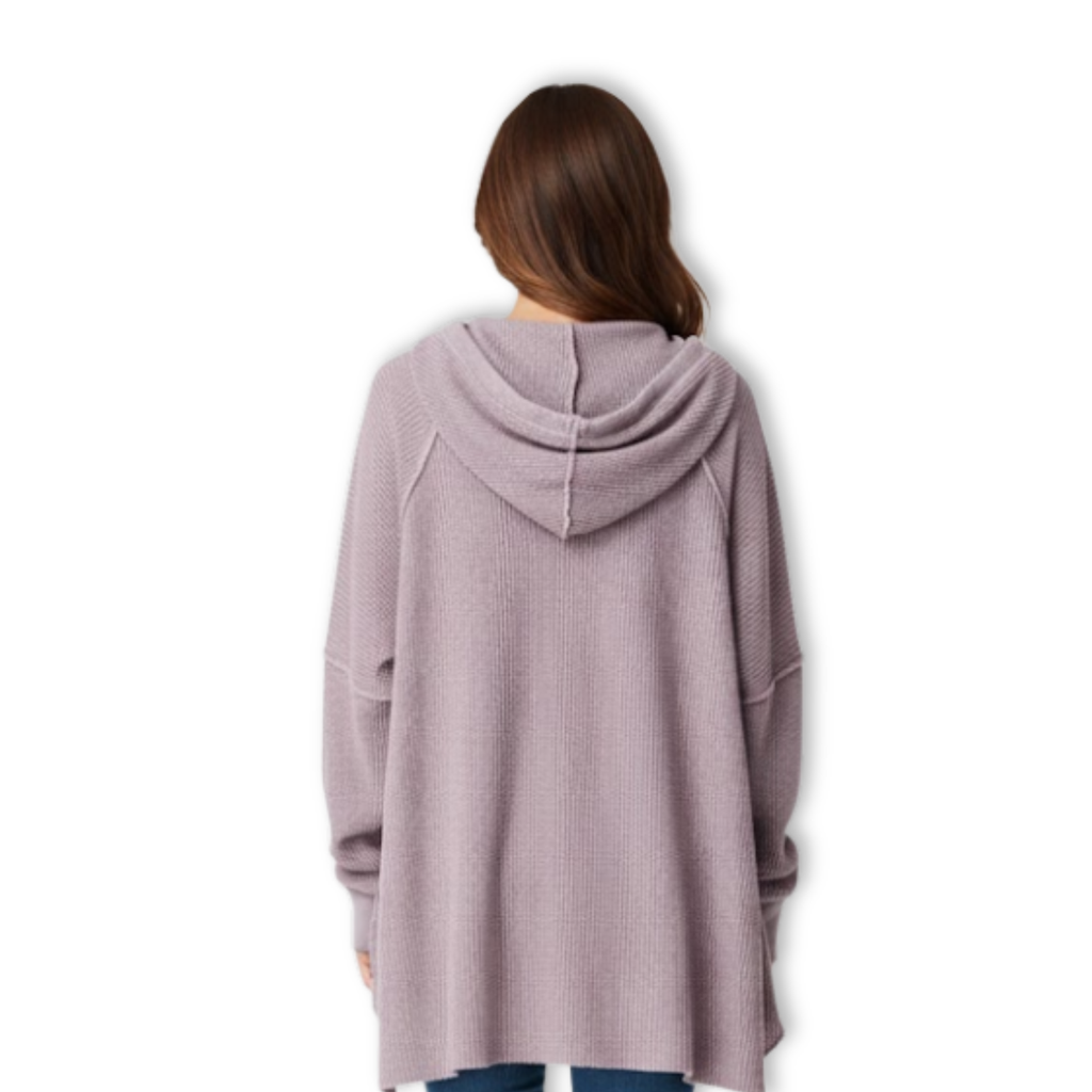 Lia | New Waffle Oversized Hoodies Women Long Sleeve Patchwork Jogger Sweatshirt
