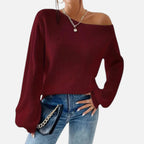 Lia | Women’s Off-Shoulder Jumper – Soft Knit Elegance