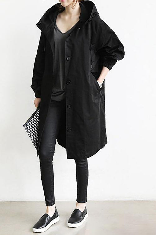 Lia - Women's Waterproof Rain Trench Coat with Hood