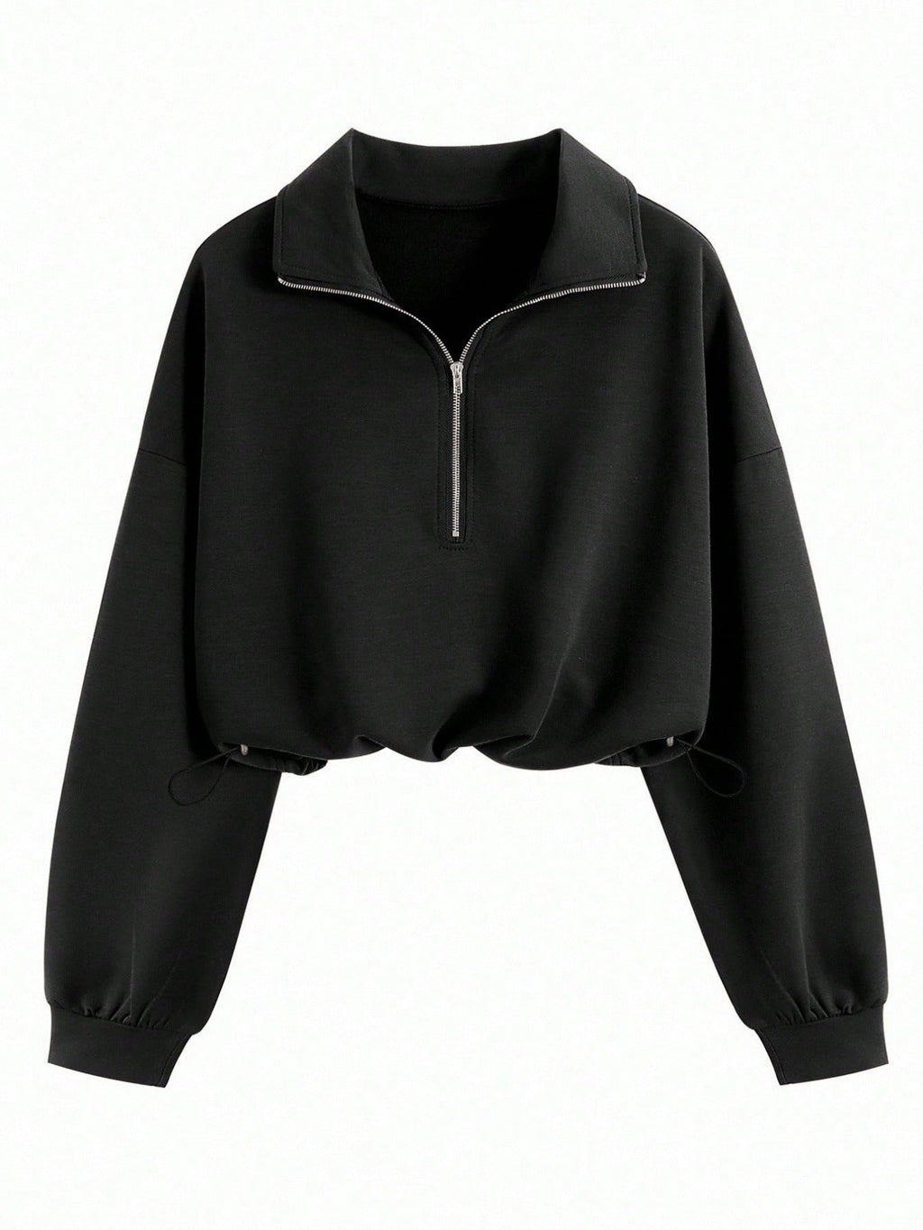 Lia | Cropped Hoodie with Zip and Drawstring