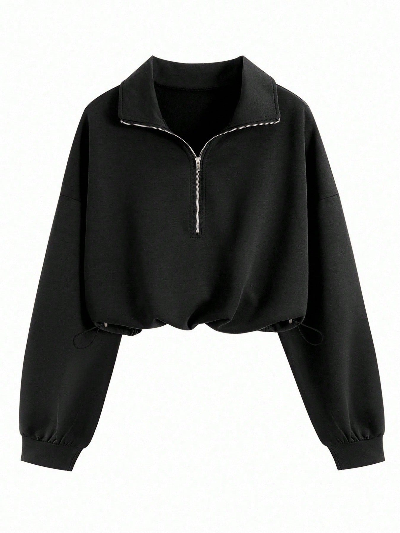 Lia | Cropped Hoodie with Zip and Drawstring