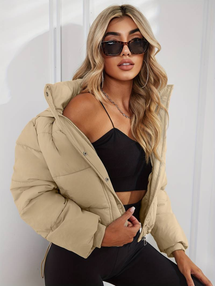 Jeniffer – Warm Pufferfeel – Cropped Hooded Jacket