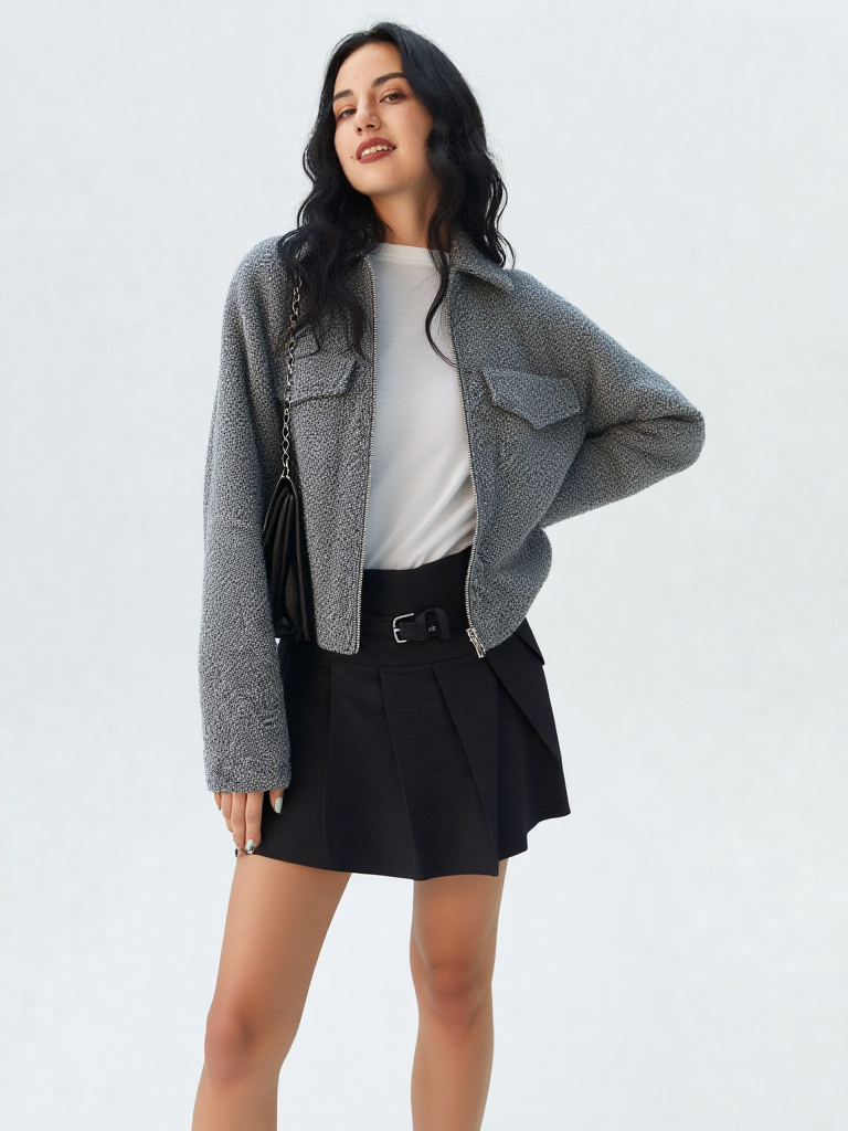 Noa | Tweed Zip Jacket