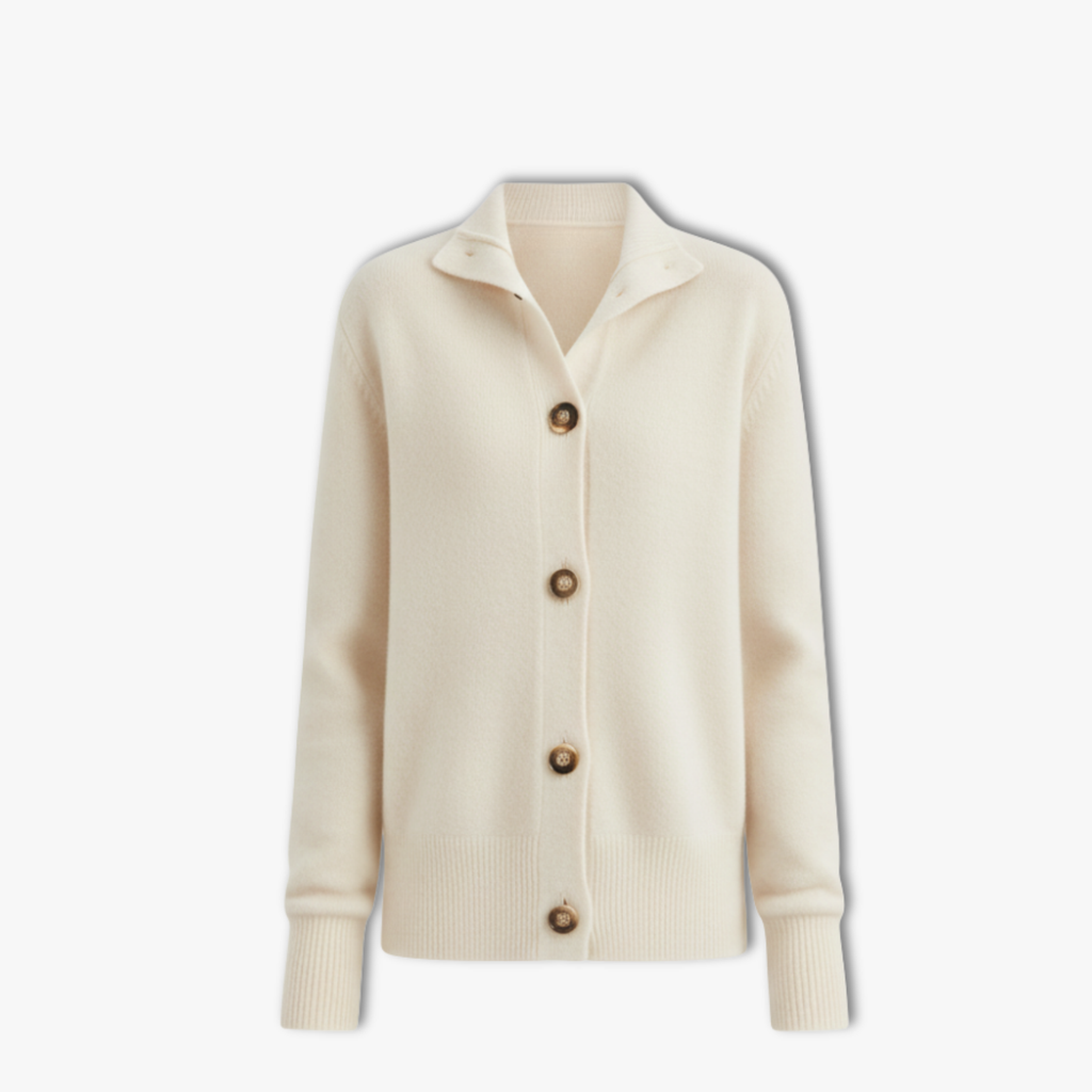 Lia | Stand Collar Knitted Cardigan Women Loose Short Jacket
