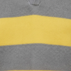 Lia | Woman Fashion Streetwear Loose Polo Collar Stripe Sweater Pullover