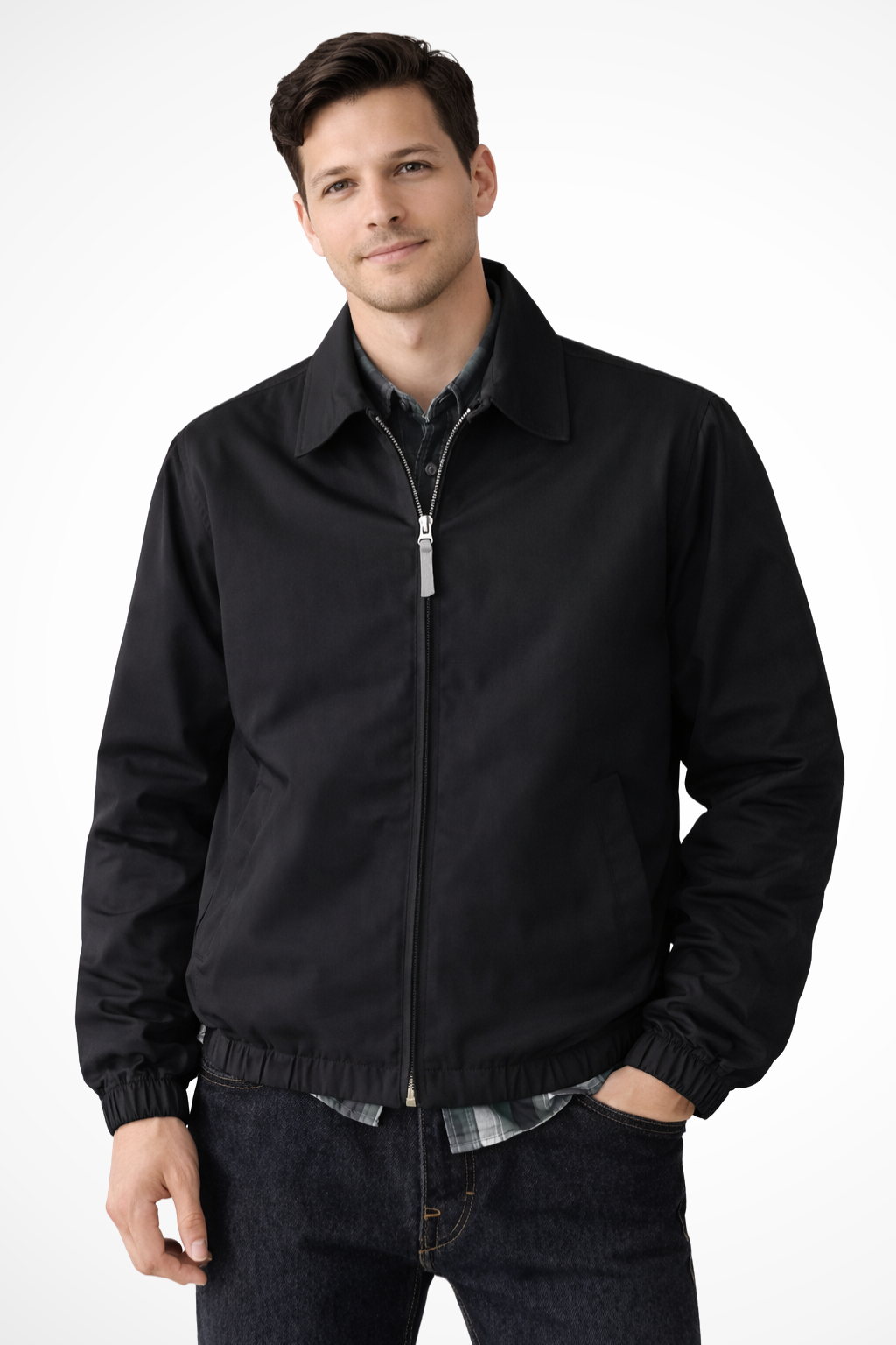 Liam | Men Zip Up Harrington Jacket with Elasticated Cuffs