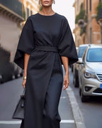 Lia | Elegant Midi Dress with Kimono Sleeves