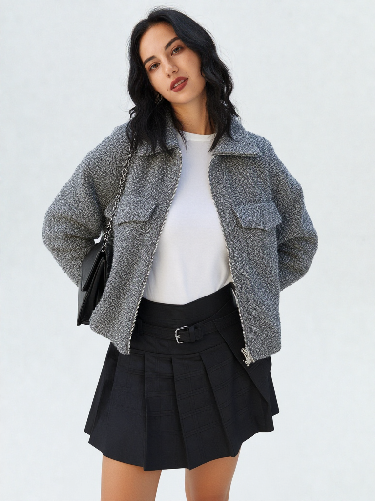 Noa | Tweed Zip Jacket