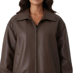 Lia | Women Punk Pu Faux Leather Zipper Jacket Lapel Moto Crop