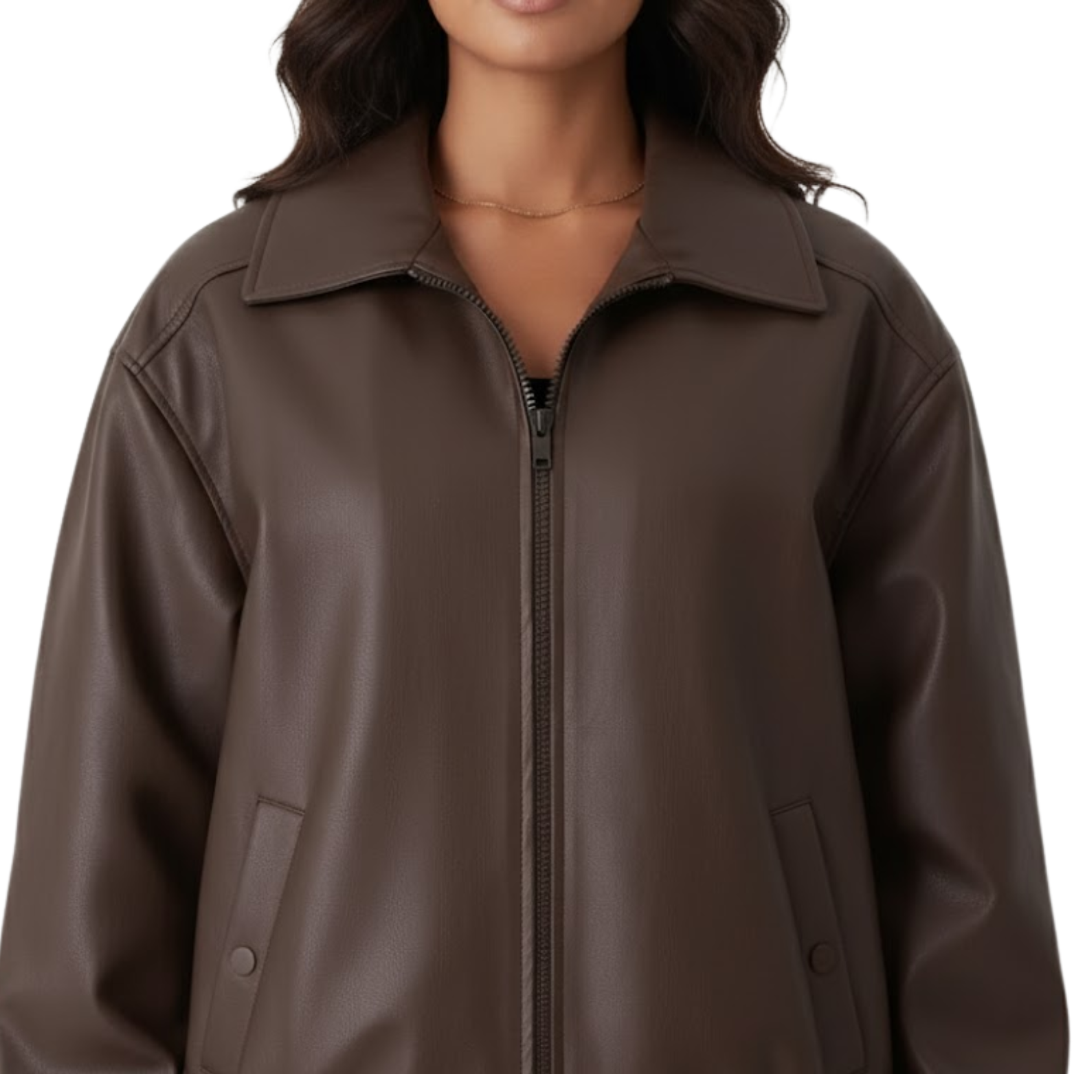 Lia | Women Punk Pu Faux Leather Zipper Jacket Lapel Moto Crop