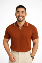 Liam | Men Slim Fit Knit Polo Shirt with Contrast Trim