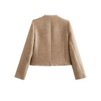 Lia | Women’s Button Down Long Sleeve Down Jacket Short Soft Filling