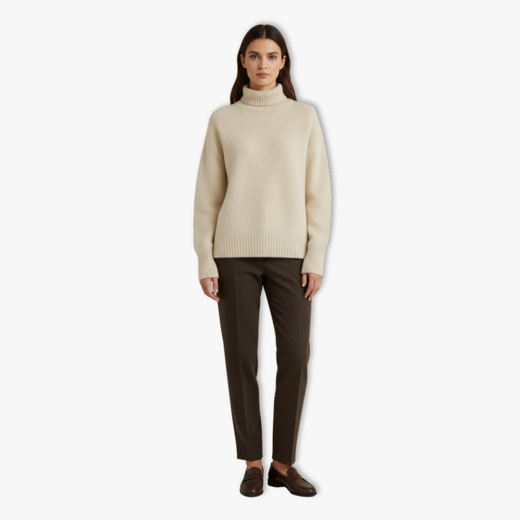 Lia | High Neck Sweater Women Soft Knitwear Lazy Style Pullover