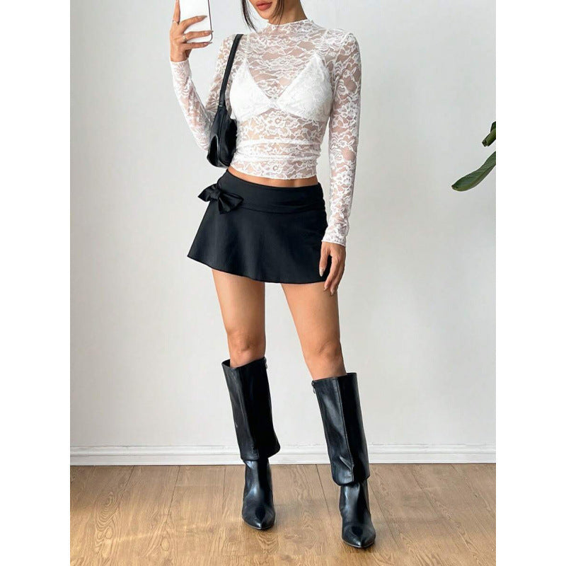 Women's Seductive Lace Top with Floral Pattern and Stretch | Taota