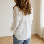 Lia | Timeless Long Sleeve White Linen Shirt