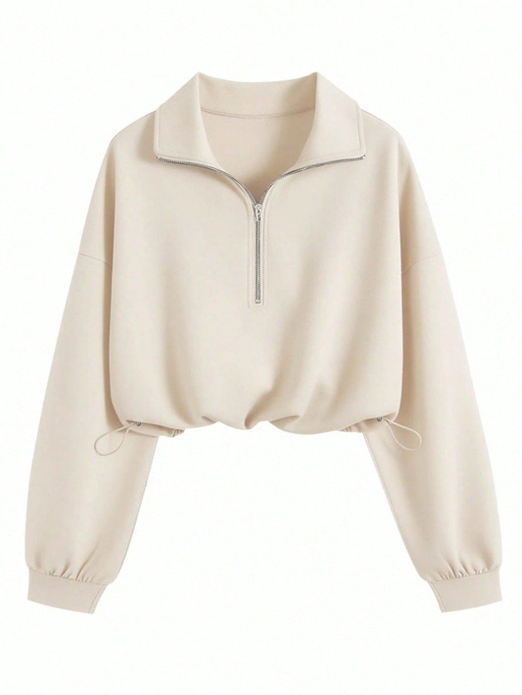 Lia | Cropped Hoodie with Zip and Drawstring