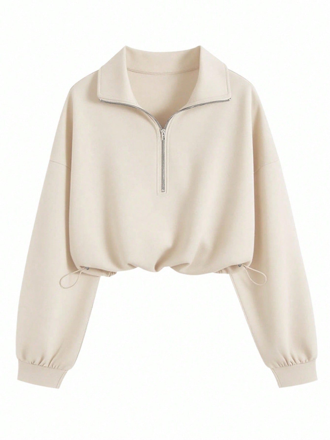 Lia | Cropped Hoodie with Zip and Drawstring