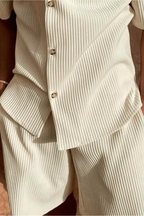 Liam | Men Short Sleeve Textured Shirt and Shorts Summer Outfit Set